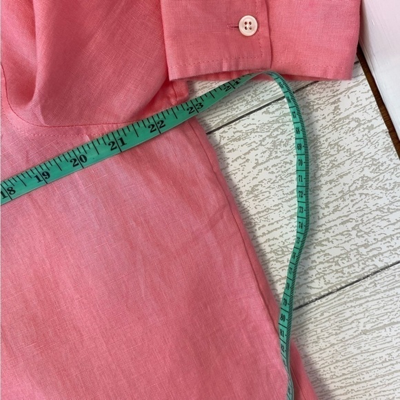 J.Jill 100% linen salmon color button down top blouse Mp - Picture 11 of 15